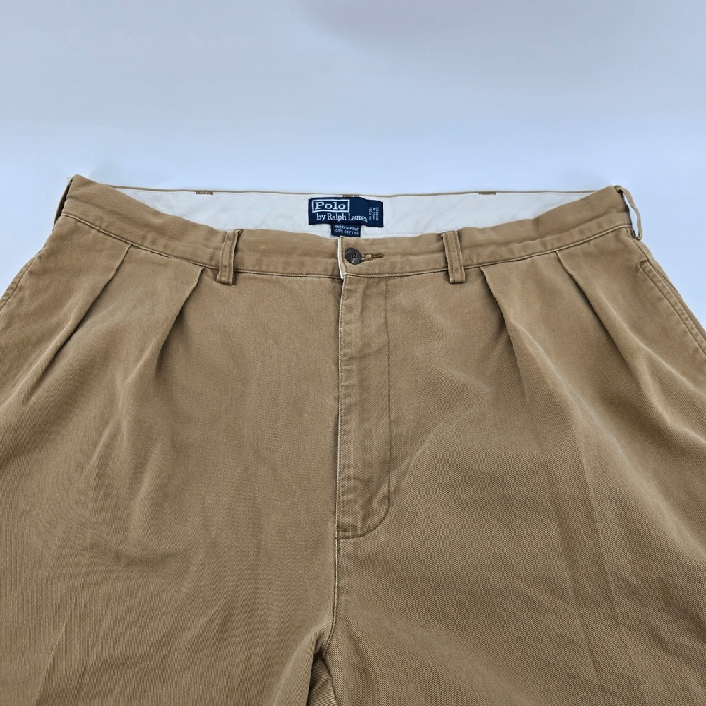 Polo Ralph Lauren Andrew Pant Mens Pleated Chino Trousers Tan 38/30
